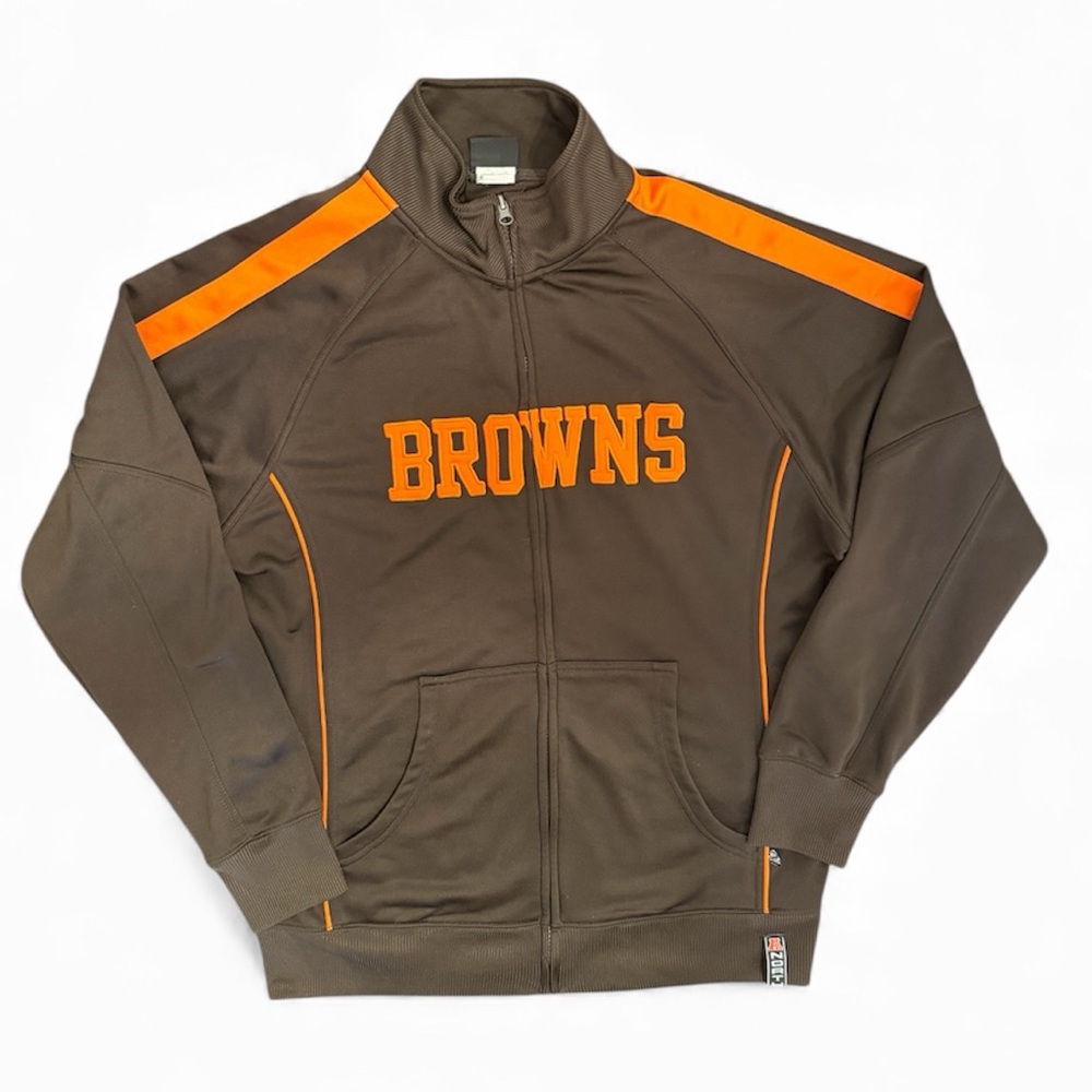 NFL Team Apparel Cleveland Browns Track Jacket Men’s Large Brown